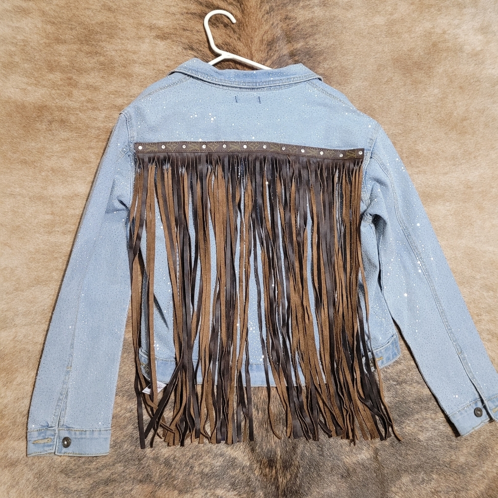 Custom Jean Jacket Sandra Ling Designs w/Louis Vuitton Fringe